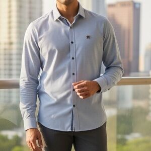 Robert Graham Light Blue Patterned Button Down Shirt 3xl